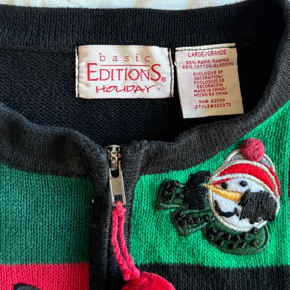 Vintage 90s Patchwork Basic Edition Christmas Sno… - image 6